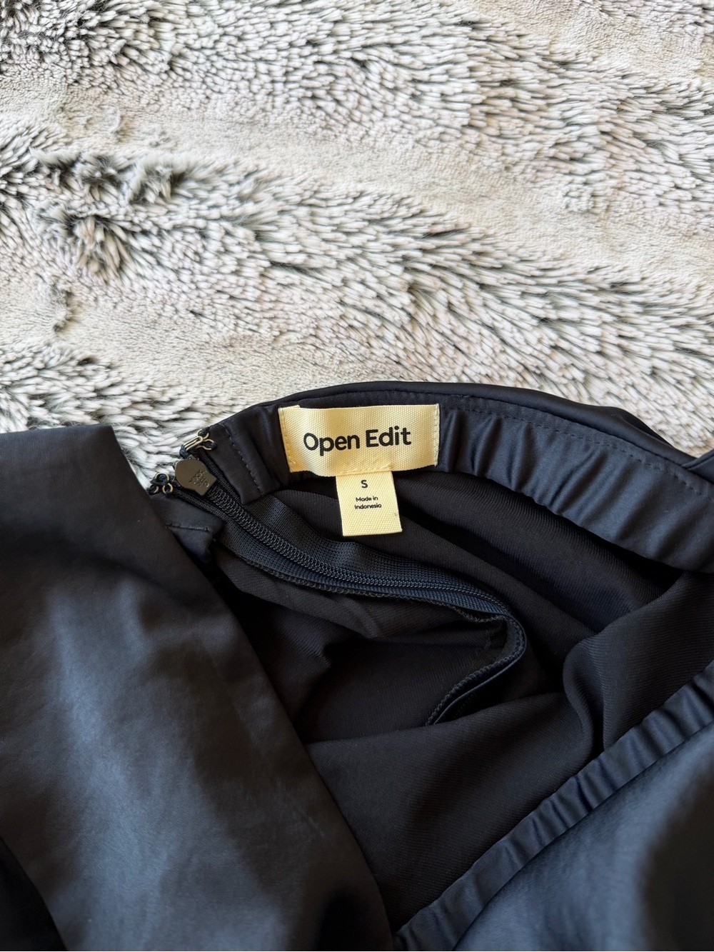 Open Edit Navy Satin Backless Summer Mini Dress - Picture 4 of 4